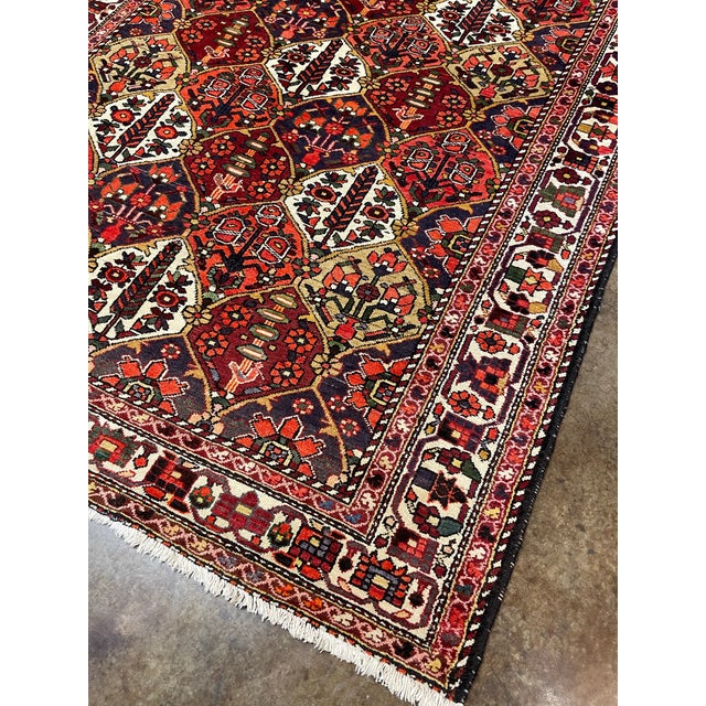 Orange 1990s Old Persian Bakhtiari Area Rug 5'5" X 7'0" For Sale - Image 8 of 8