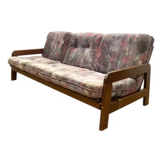 Vintage Sofa in Wooden Frame, 1970s For Sale