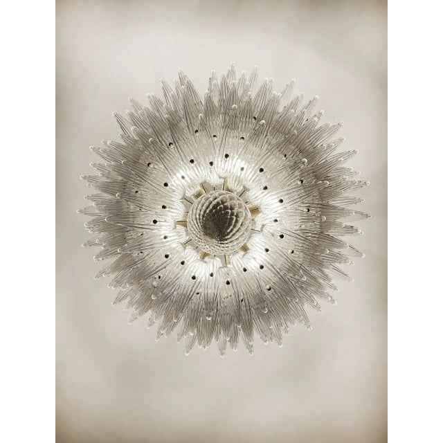 Transparent Murano Palmette Ceiling Light on Four Levels, 163 Trasparent Glasses For Sale - Image 8 of 9