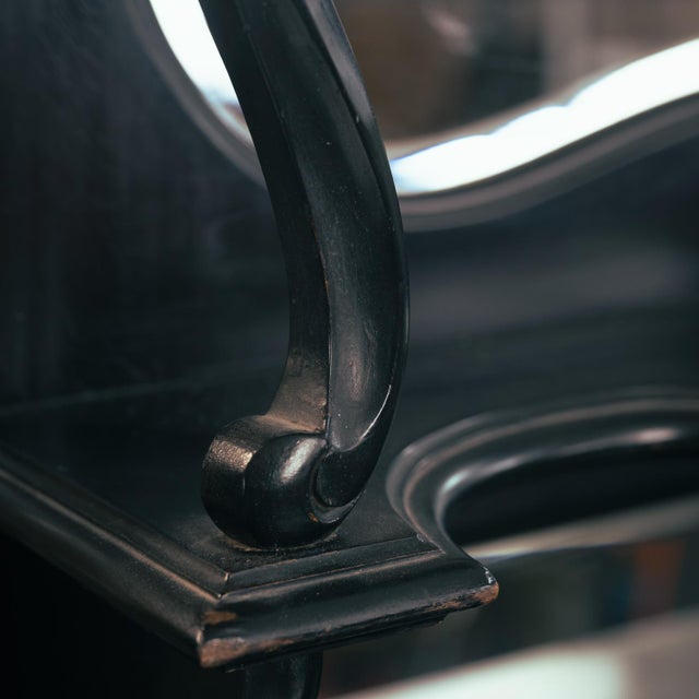 Arts & Crafts Parlour Cabinet in Black Ebonised Wood and Mirror Glass from Maddox & Co., England, 1910s For Sale - Image 15 of 18