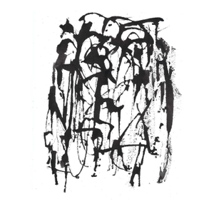 1991 Mark Dorman Man Traveling Through a Waterfall Painting