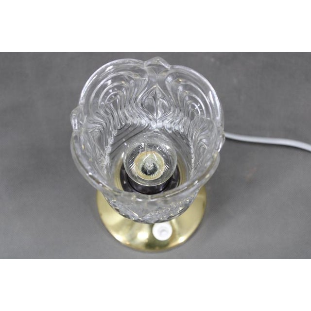 Mid-Century Table Lamps with Sculpted Pressed Glass Shades from Lidokov, 1970s, Set of 2 For Sale - Image 11 of 13