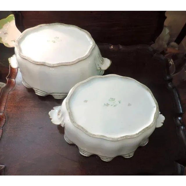 18th Century Neoclassical Sprig Border Sevres Monteiths Cachepot Planter Vases - A Pair For Sale - Image 10 of 11