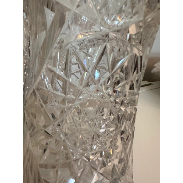 Glass Early 20th Century American Brilliant Cut Crystal Water Pitcher For Sale - Image 7 of 7