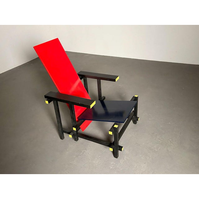 Red and Blue Chair by Gerrit Rietveld for Gerard Van De Groenekan, 1970 For Sale - Image 12 of 13