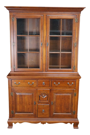 Late 20th Century Lexington Bob Timberlake Cherry Step Back Display Cabinet Buffet Hutch Bookcase