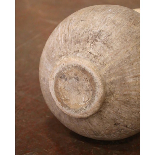 Tan 19th Century French Provencal Glazed Terracotta Olive Oil Jar From Biot For Sale - Image 8 of 8