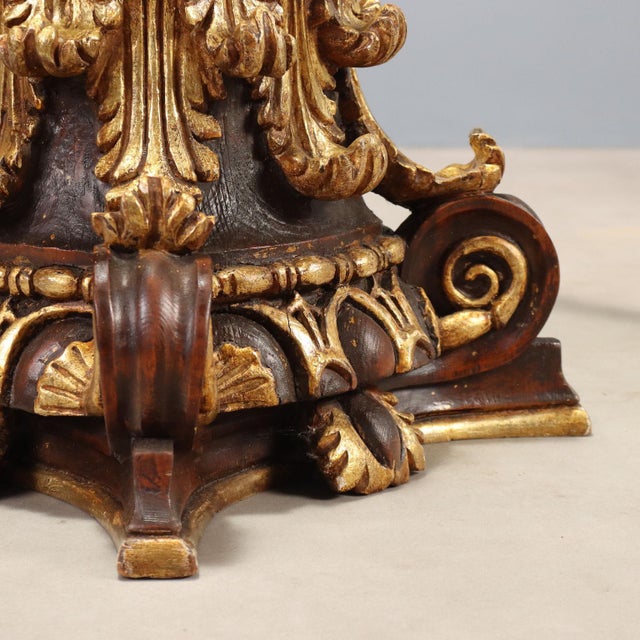 Brown Carved Wooden Center Table with Glass Top For Sale - Image 8 of 10