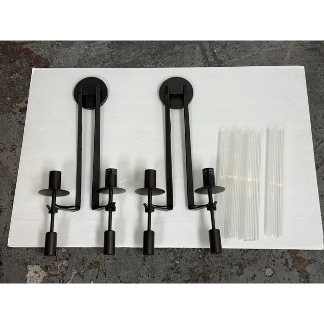 Restoration Hardware Jonathan Browning French Restoration Hardware Fontanelle Double Sconces, Pair For Sale - Image 4 of 12