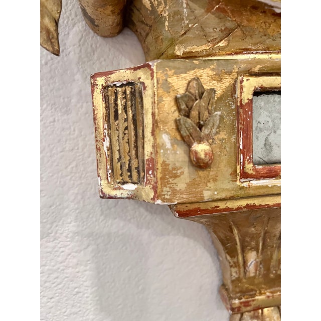 Antique French Gilt Wood Clock Case W/Mirrored Convex Glass Finish For Sale - Image 9 of 13