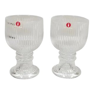 1960s Iitalia Finland Valto Kokko Designed Glassware / Barware Unused in Box - a Pair For Sale