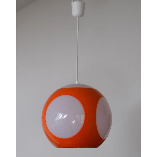 Space Age Orange Ufo Ceiling Lamp attributed to Luigi Colani For Sale - Image 4 of 4