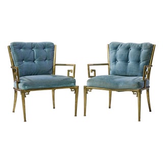 Mastercraft Mid Century Greek Key Chairs - Pair For Sale