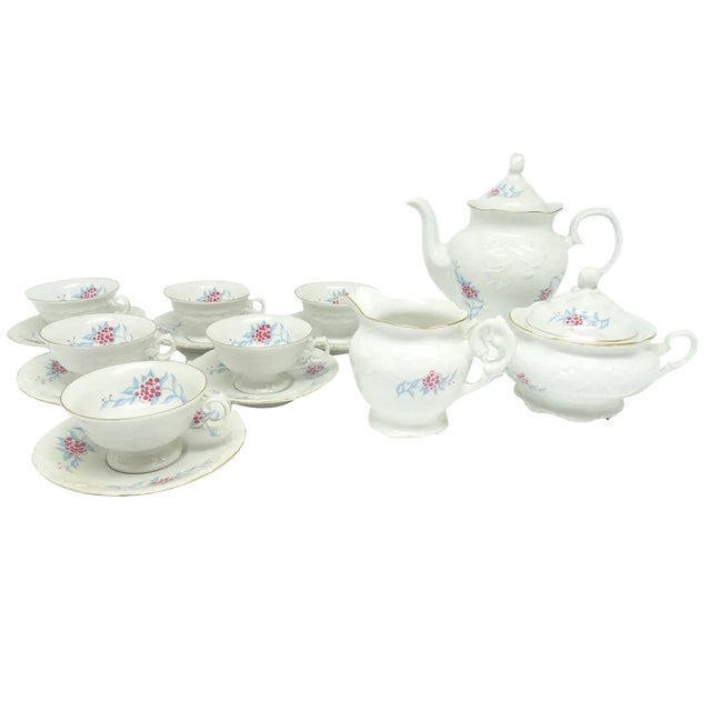 Art Deco Polish Coffee Set from Wałbrzych, 1970s, Set of 15 For Sale