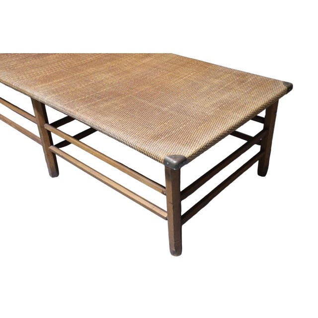 Mid-Century Modern Beautiful Mid Century 1950s Craftsman Style Rattan Chaise Longue by j.b. Van Sciver Co. For Sale - Image 3 of 8