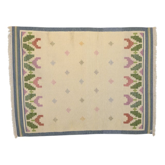 Large Swedish Kilim Rug by A, 1960s For Sale