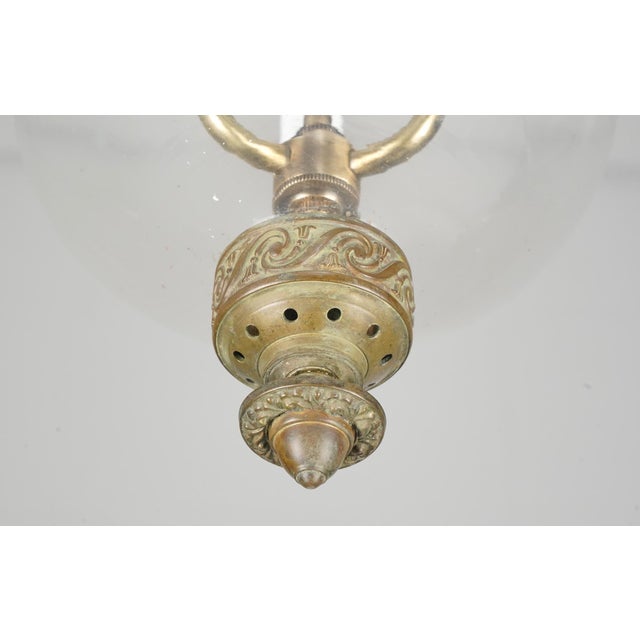 Antique 7.5 In. Clear Crystal Onion Bell Jar Pendant Light For Sale - Image 10 of 14