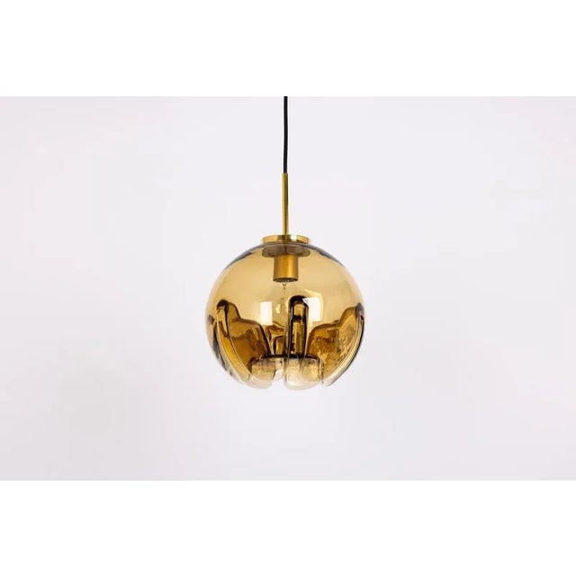 1 of 3 petite stunning glass pendant lights in the style of Mazzega, Italy, 1960s. Diameter: 25 cm //9.8 inches Wonderful...