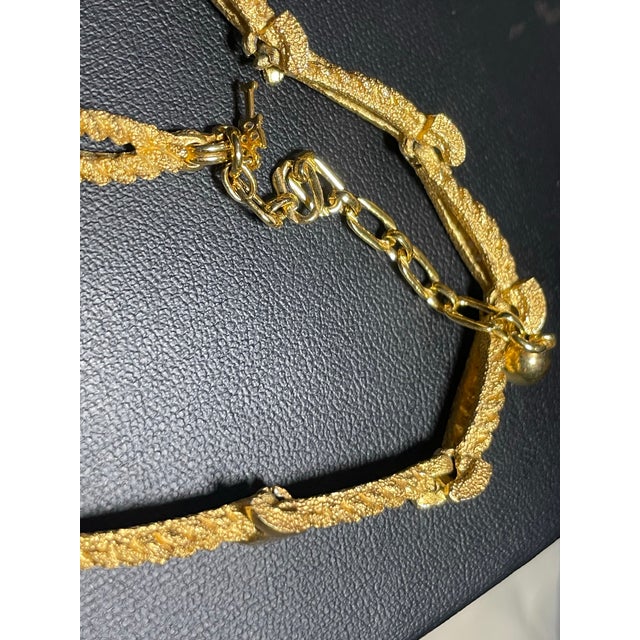 Metal MCM Jewelry by Trifari "Twisted Cord" Golden Rope Link Choker Necklace For Sale - Image 7 of 8