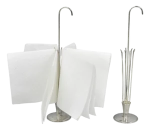 Mid 20th Century Danish Modern Silver Plated Umbrella Cocktail Napkin Holder - a Pair