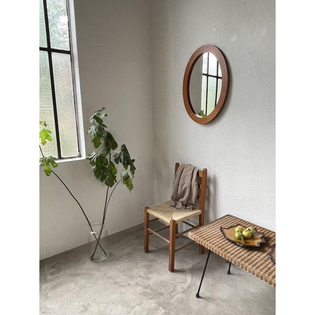 Oval Cherry Mirror, 1970s For Sale - Image 13 of 18