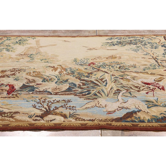 Vintage Chinese Aubusson Tapestry, 06'01 X 05'04 For Sale - Image 9 of 10