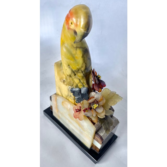 Pair Art Deco Jadeite & Multi-Stone Parrot Bookends For Sale - Image 11 of 18