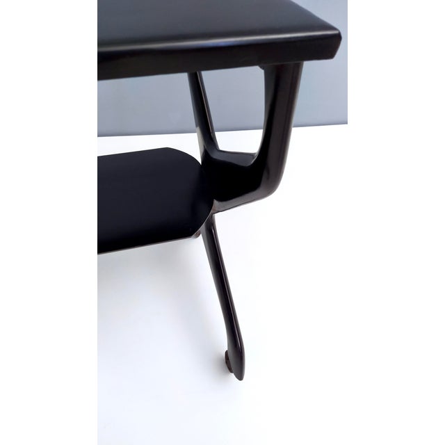 Vintage Black Ebonized Beech Serving Cart, Italy, 1970s For Sale - Image 11 of 14