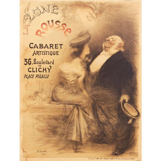 Poster for the Cabaret La Lune Rouss by Charles Léandre, Paris, France, 1904 For Sale - Image 6 of 8