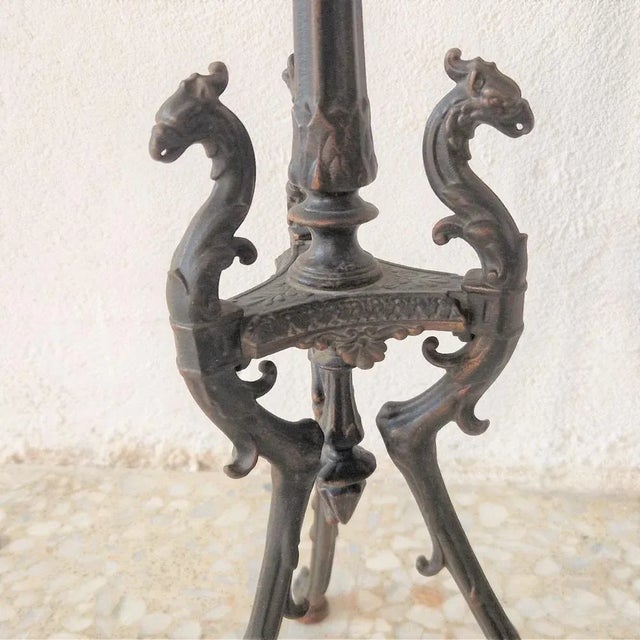 Antique Historicism Flower Pot Stand in Cast Iron For Sale - Image 7 of 10