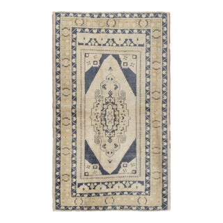 Vintage Turkish Oushak Rug 3'7 X 5'11 For Sale