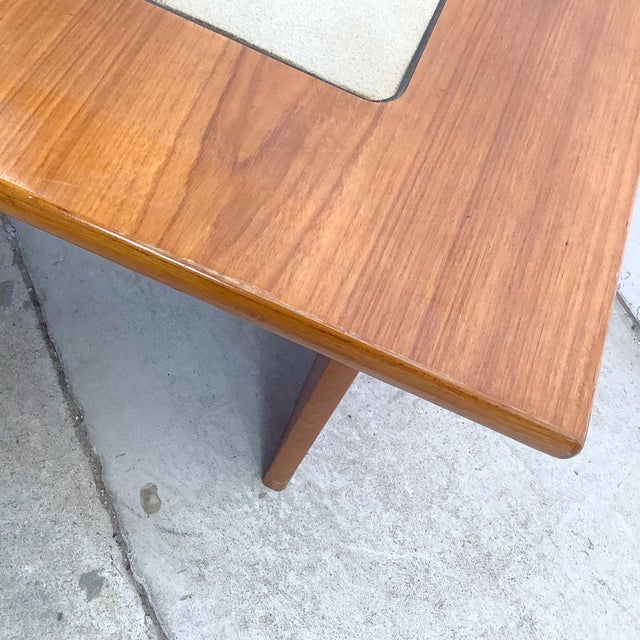 Danish Modern Teak Side Table With Geometric Tile Inset, 1960s–1970s For Sale - Image 10 of 18