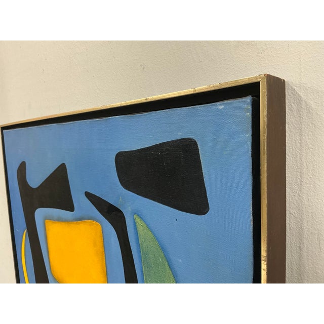 Paint Vintage Abstract Oil on Painting, Signet. For Sale - Image 7 of 12