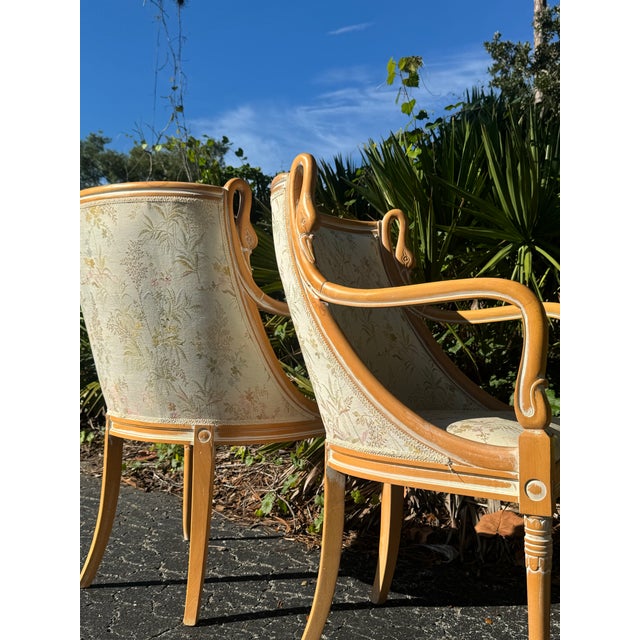 1960s 1960s Harris Marcus French Empire-Style Swan Carved Armchairs – Pair For Sale - Image 5 of 10