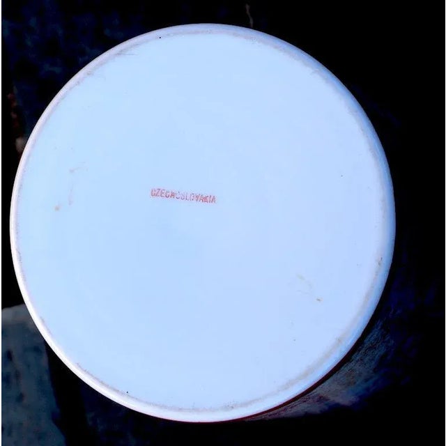 Hand Painted Art Deco Czechoslovakian Flower Vase For Sale In New York - Image 6 of 10