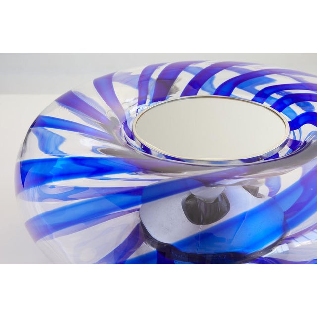 Murano Swirl Glass Ceiling or Table Lamp from Leucos, Italy, 1970 For Sale - Image 4 of 7