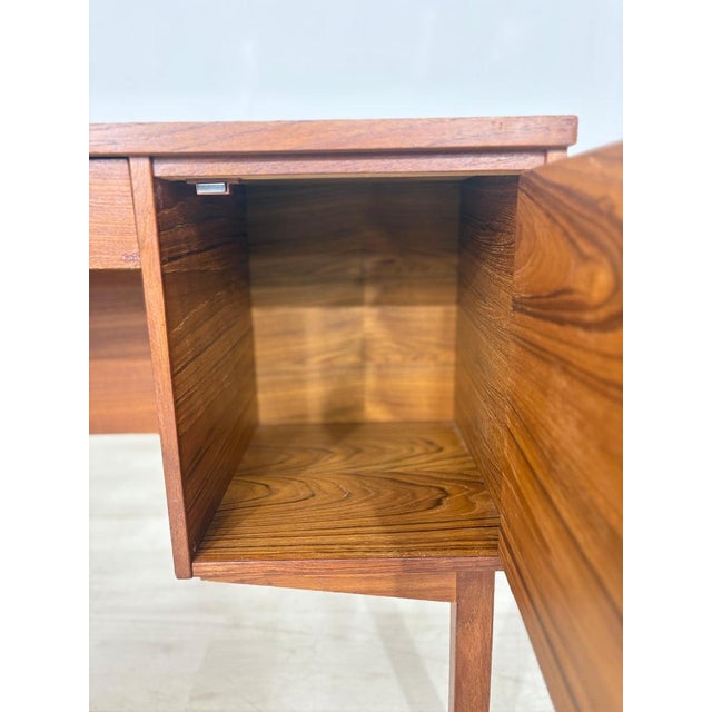 Brown Mid-Century Danish Teak Desk, 1960s For Sale - Image 8 of 17