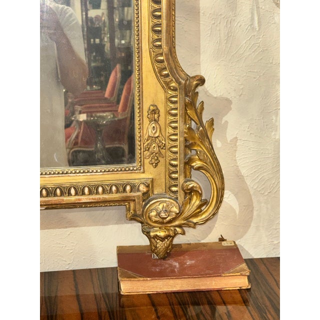 19th C. French Louis XVI Giltwood Mirror For Sale - Image 4 of 8
