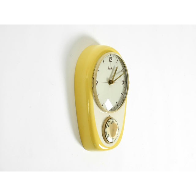 1950s Mid-Century Modern Wall Clock by Mauthe with Glazed Ceramic Case, 1950s For Sale - Image 5 of 18