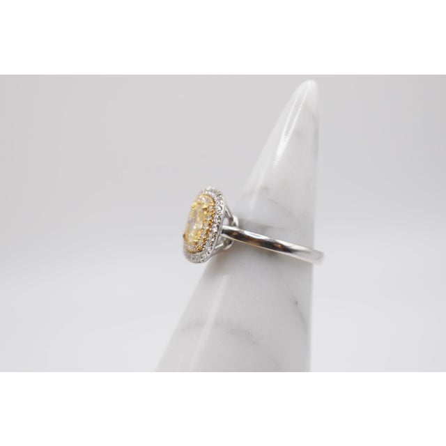 Metal Mid 20th Century Gia Yellow Diamond Ring, Size 7 For Sale - Image 7 of 14