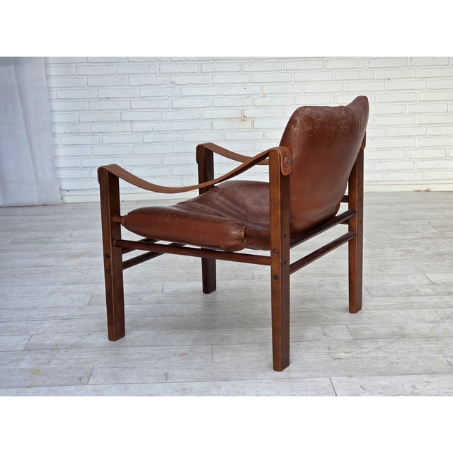 Danish Safari Armchair in Leather from Skipper's Furniture, 1970s For Sale - Image 15 of 17