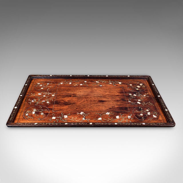 English Antique Colonial Serving Tray, Anglo Indian Teak, Afternoon Tea Slide, Victorian For Sale - Image 3 of 10