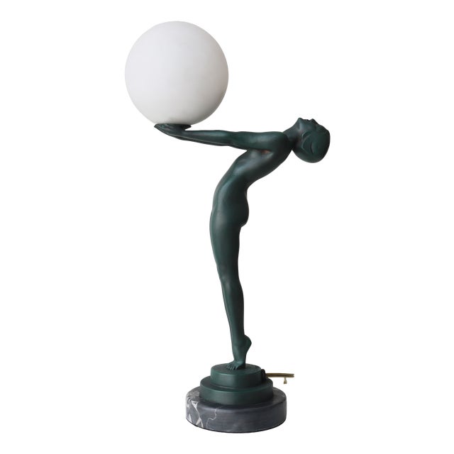 Art Deco Lueur Lumineuse Lamp by Max Le Verrier, France, 1930 For Sale