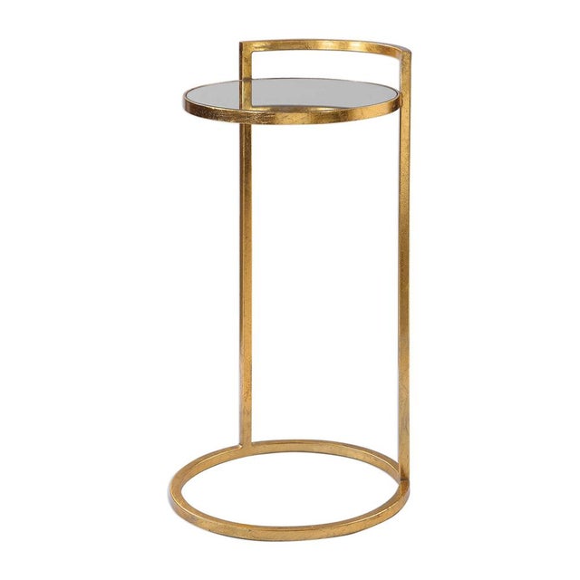 Regency Round Gold Drink Table | Chairish