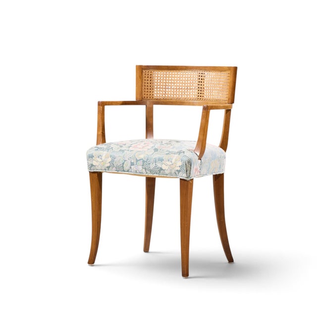 Mid-Century Modern Michael Taylor for Baker Klismos Mid Century Cane Armed Dining Chair For Sale - Image 3 of 9