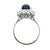 14k White Gold Lady Diana Ring 4.76 Carat Natural Sapphire & Diamond Halo Ring, Size 7 For Sale - Image 4 of 11