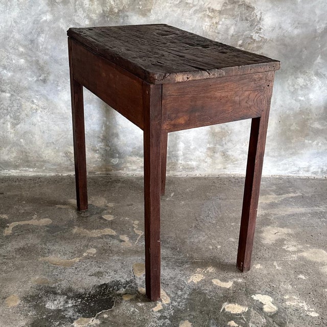 Wood Vintage Indonesian Teak Workshop Table, 1930s For Sale - Image 7 of 11