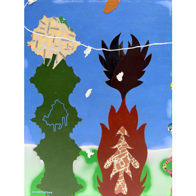 Orig Nancy Goodman Lawrence Acrylic & Collage Painting - Mutation For Sale - Image 4 of 5