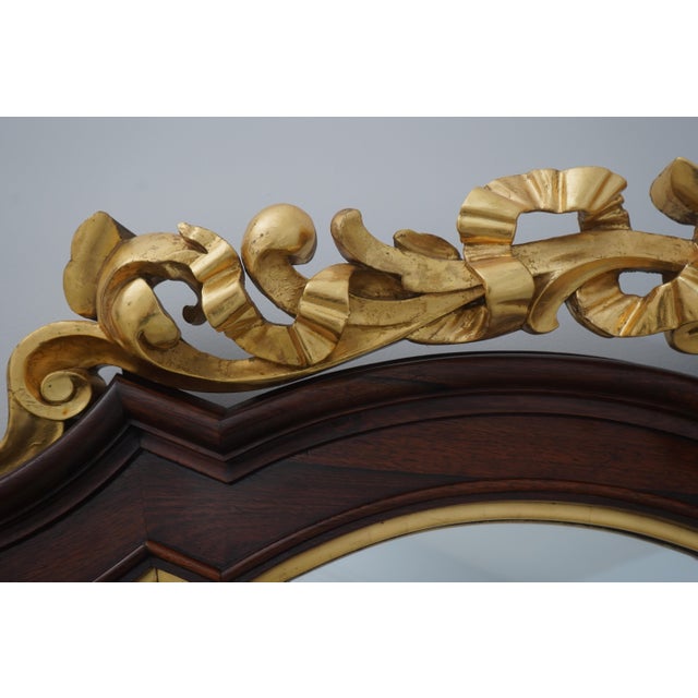 English Victorian Rosewood and Gold Gilt Mantle Mirror For Sale - Image 11 of 12