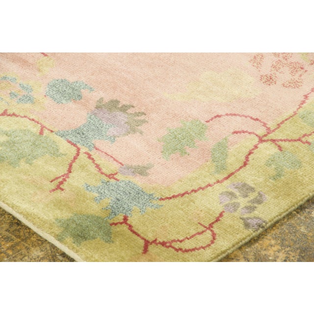 Rug & Kilim Contemporary Chinese Deco Style Floral Wool Polychromatic Runner by Rug & Kilim, India For Sale - Image 4 of 8